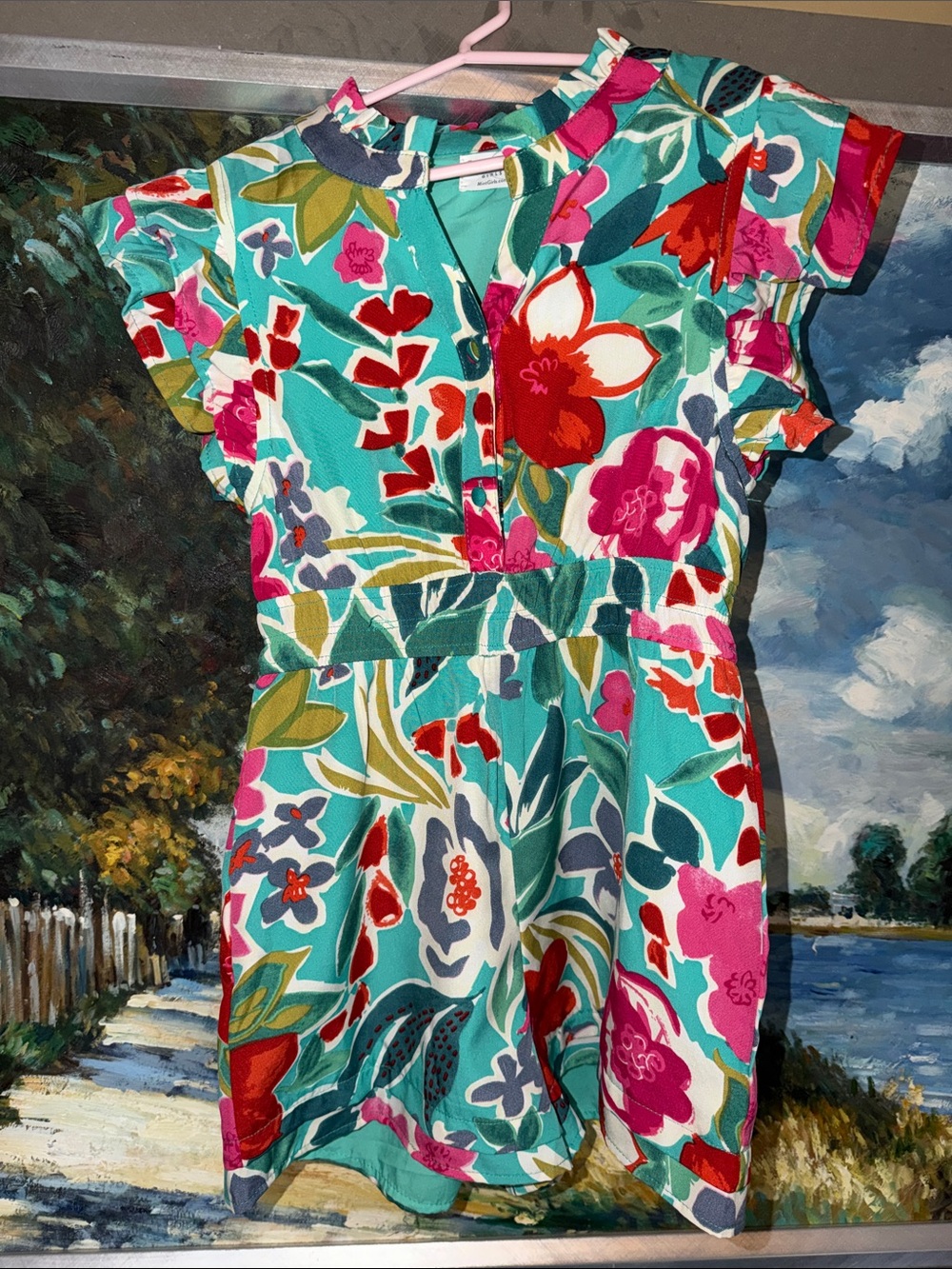 Shop the Mint Girls “Wild Love” Floral Romper EUC Size Medium (8/10)